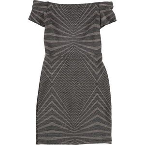 City StudioTriangles Off-Shoulder Dress, Metallic